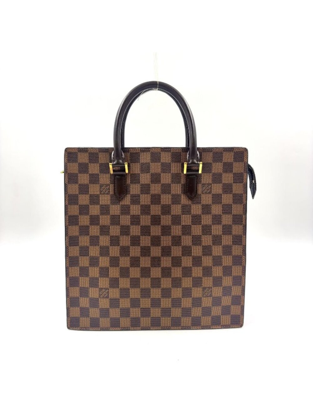 Louis Vuitton Vevarnish PM Damier Ebene Leather Brown Tote Bag Gold